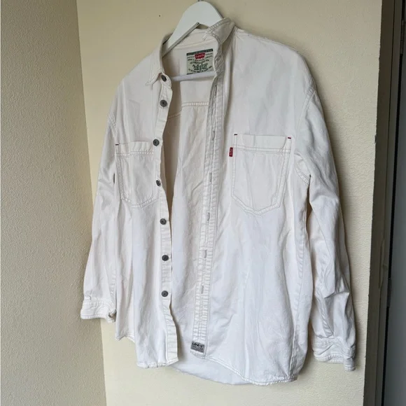 Levi's Men's White Denim Overshirt Jacket - Picture 2 of 7